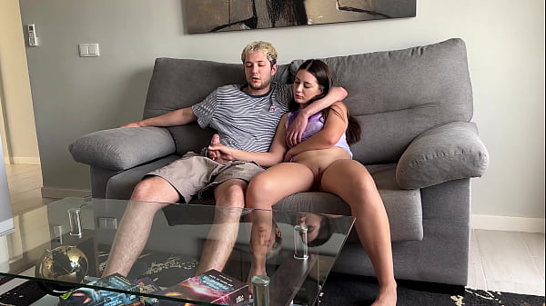 Step Brother Couldn't Resist My Big Ass And Started Jerk Off On Me and We Handjob Each Other! Orgasm  