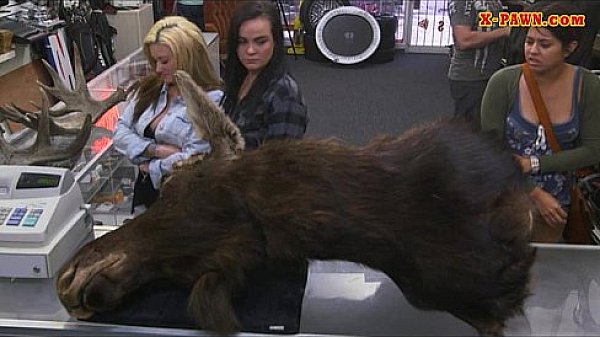 Two lesbians pawn their asses and get fucked for money