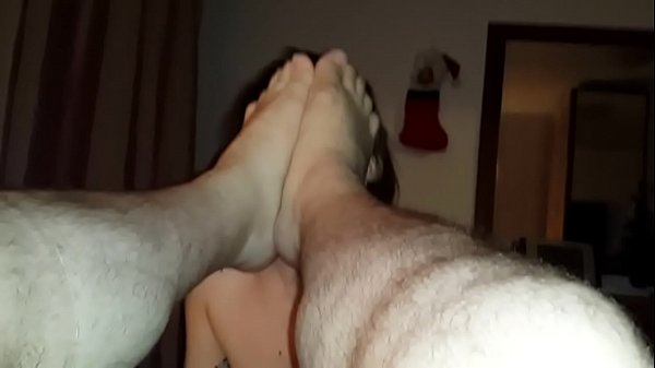 Girl takes off socks and worships my male feet with passion