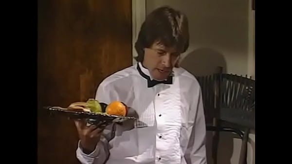 Hotel waiter catches janitor fucking blonde and joins in on the fun  