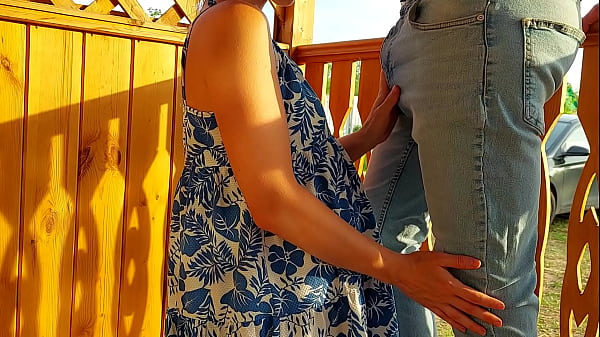 girl in nature sucks a huge dick