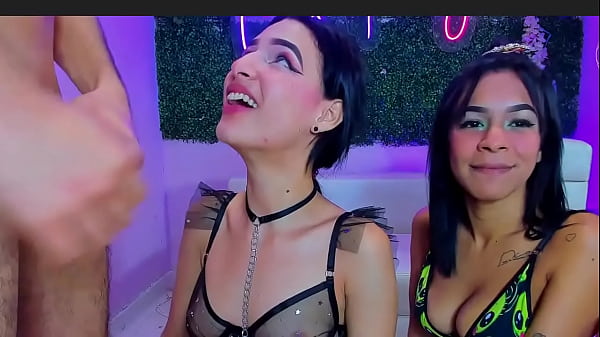 Sluts in intense sex session with a young man with a small dick