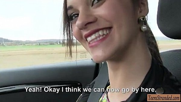 Tiny breasts teen babe Lea Guerlin fucked for a free ride