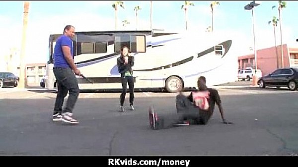 Desperate teen naked in public and fucks to pay rent 24