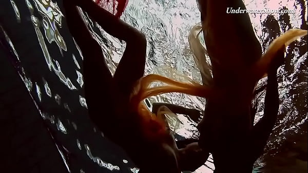 Mega hot and wet lesbos swimming and stripping