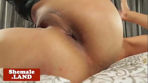 Stunning tgirl beauty playing with her cock