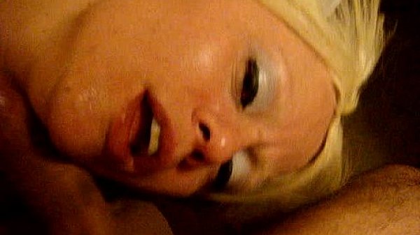 Platinum Blonde Barbie Blaze gets facefucked Hardcore upside down