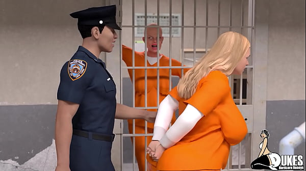 Big booty white bitch gets fucked deep by horny correctional officer