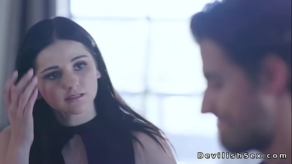 Dark haired teen athlete Violet Rain seduces her coach Jay Smooth and gives him head then he pounds her tight pussy in cowgirl and doggy style