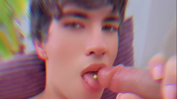 Sissy trans playing with her pussy