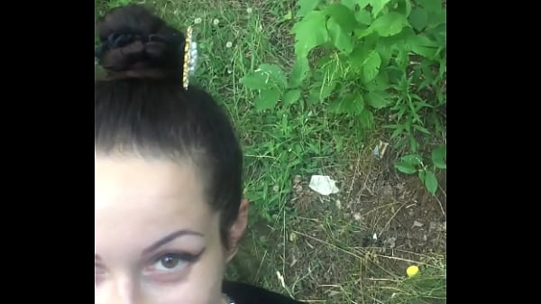 Blowjob then standing doggystyle with sexy amateur in the forest  