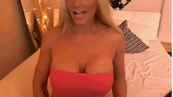 Blonde Whore With Great Tits Rubs Her Pussy  