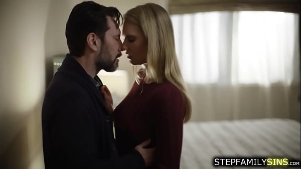 Blonde babe goes to her stepcousins room.She starts stripping after kissing him.The guy removes her panties then licks and fuck her wet pussy