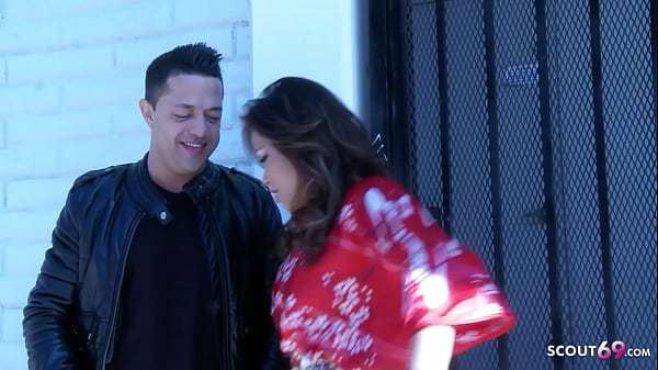 Asian MILF in pink Lingerie have Sex at Massage by Fat Cock Stranger