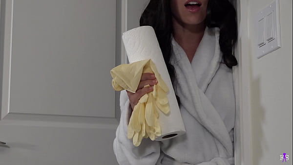 Cock Milking with Stepmom and Her Latex Gloves