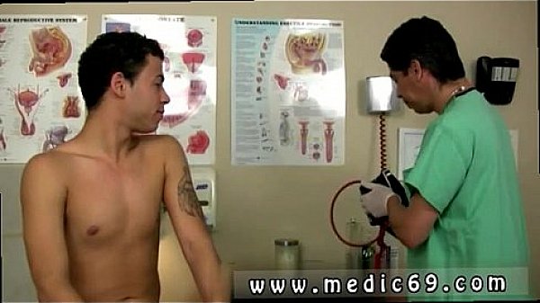Doctor examining a naked guy gay Willy's in the office today 
