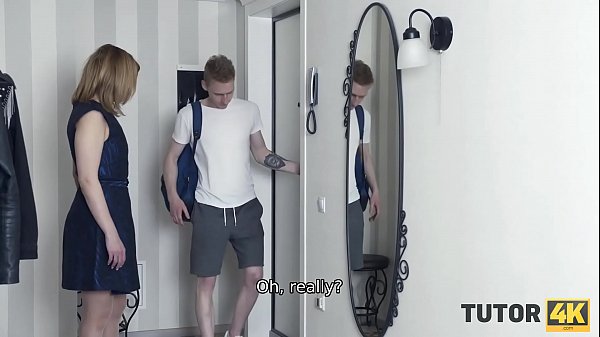 TUTOR4K. Boy deletes tutor's dress and harshly fool around with older woman 