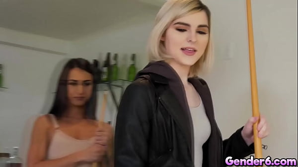 2 hot trannies fucked by massive cock!