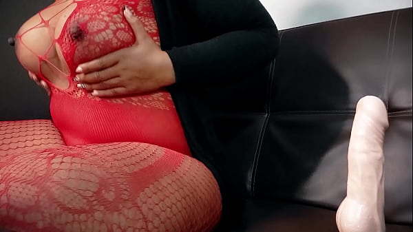 Horny milf plays with her dildo in a provocative and sensual way