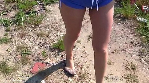 Real orgasm of teen girl outdoors