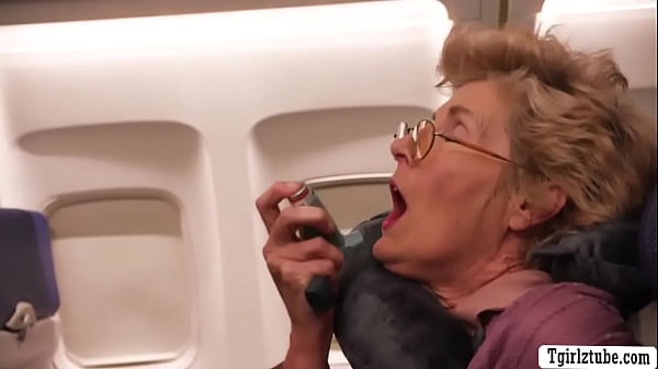 Big tits Codi Vore grabs the shecock of flightattendant Ariel Demure and suck it passionately.