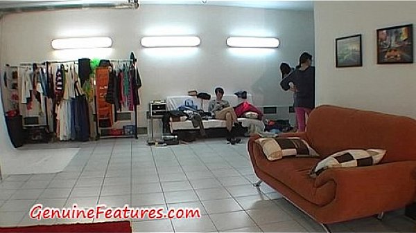 Two sexy brunettes in hot backstage clip