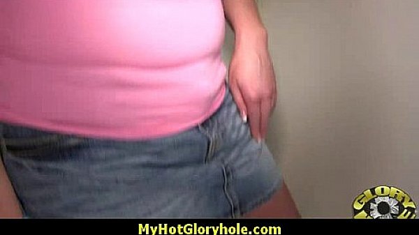 Hottie sucks and fucks black cock for cusmhot at gloryhole 29  