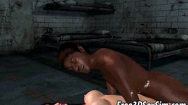 Hot 3D babe gets double teamed in a jail cell  