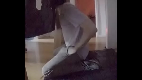 Homemade - I dared my young flatmate to get on his knees, blindfolded, and I pissed in his mouth through a gloryhole... he gets hard and sucks me