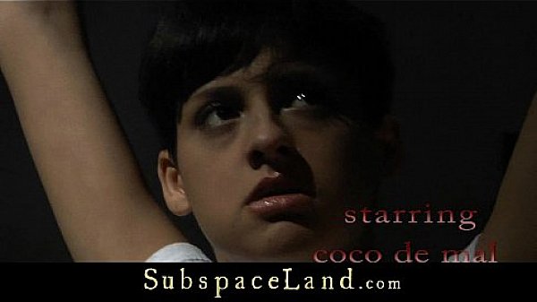 Brunette girl hard shakened in the basement