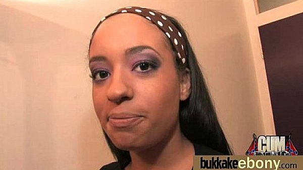 Hot ebony chick in interracial gangbang 1 