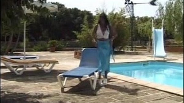 Double Penetrated Outside By The Pool