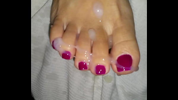 Asian pedicure toes get cumshot.