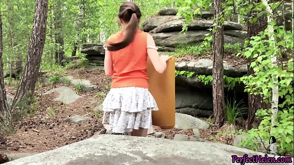 Babe Masturbate Pussy Outside and Hardcore Sex - Cum Inside in the Wood  