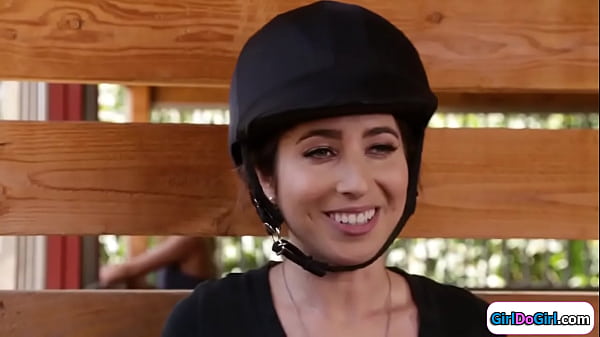 Shy brunette rider has an eye for a hot new blonde.The stranger comes on strong and kisses her.She licks her pussy and rims her in the barn 