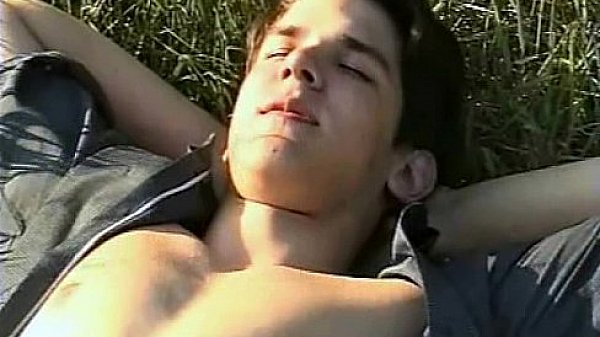 Heated gay boys feel like picking a brown daisy