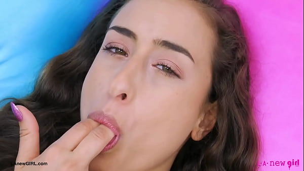 Deep brunette runway model naked close-up  