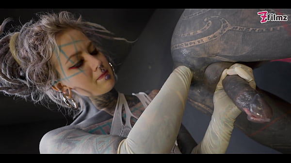 TRANNY ANAL stretching by TATTOOED dominatrix - ASS fisting FEMDOM couple (goth, punk, alt porn) ZF163