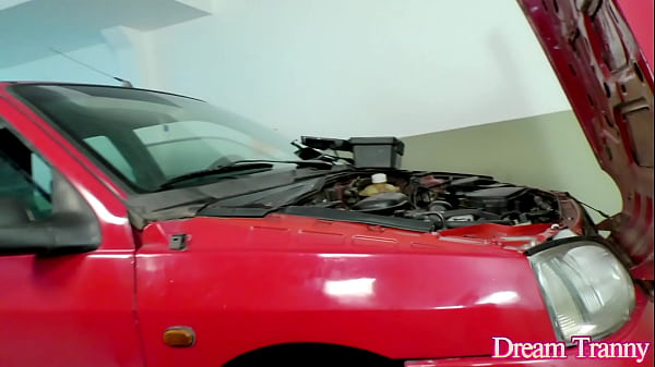 Hot Tranny Luana Alves Surrenders Her Ass to The Car Mechanic 