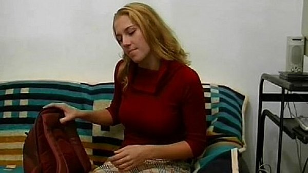 Hot amateur girlfriend with big tits toying with a bottle