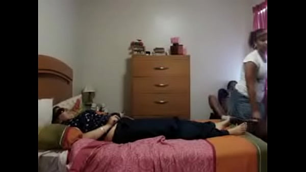 Girls having fun on bed