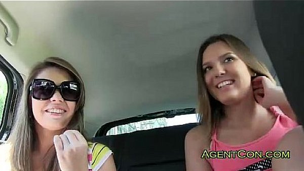 Two babes fucked in front of camera