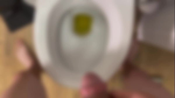Twink pees in toilet Jerking off and cumming