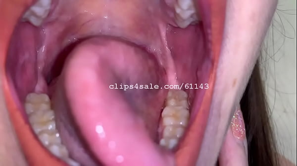 Hot Brunette Showing Her Mouth