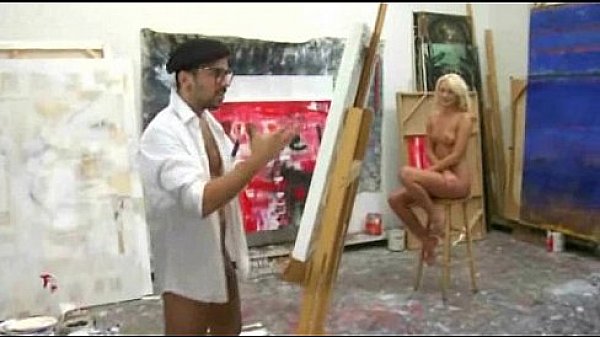Nude painting with 18yo blonde leads to hot anal pounding