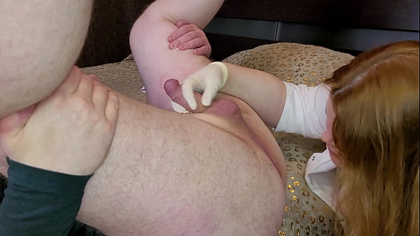 Sexy Doctor Urologist with big tits and ass massages patient's prostate and rides his cock to creampie