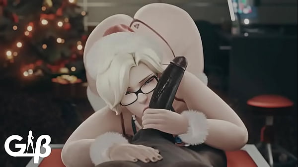 mercy from overwatch giving sloppy toppy  