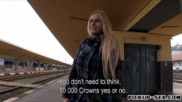 European babe Angel Wicky fucked in trains toilet for money