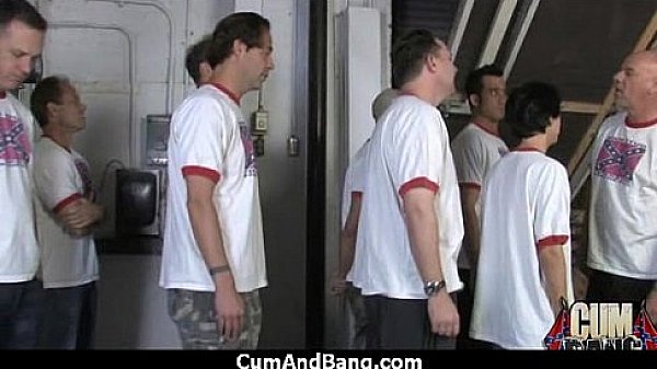 Black sluts mouth used by group of white cocks 28