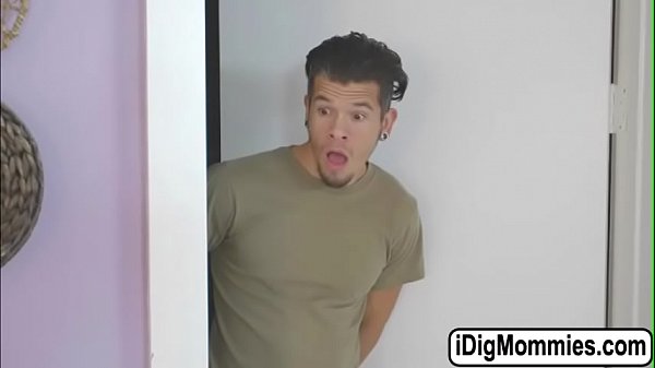 Stepmum Tegan ties Nova in the bed and licks her pussy. Later, Novas bf Bambino arrives, Tegan asks him to join them and have fun in a threesome fuck.